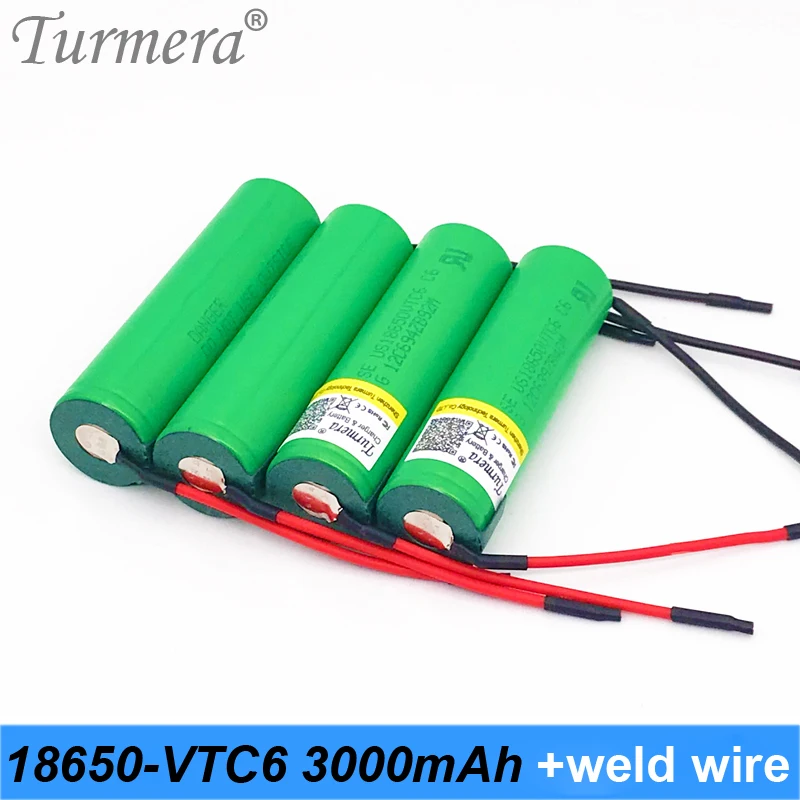 Батарея 18650 vtc6 3000 мАч 30a us18650vtc6 сварочный провод перезаряжаемая батарея для