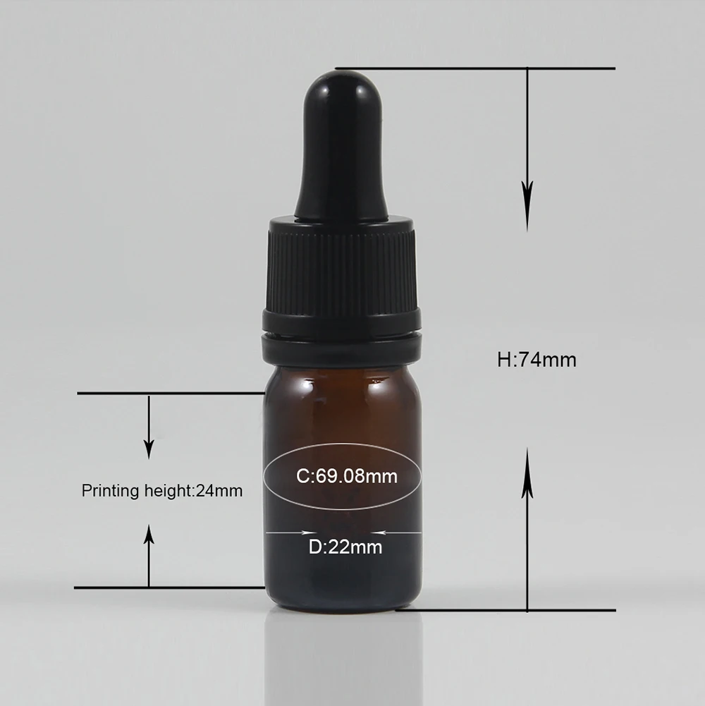 Empty mini olive oil bottle 5ML glass medical vials, amber 5ml glass dropper bottle with palstic dropper