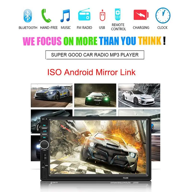 Автомагнитола 2 DIN 7 дюймов HD Bluetooth MP5 сенсорный экран|Автомагнитолы| |