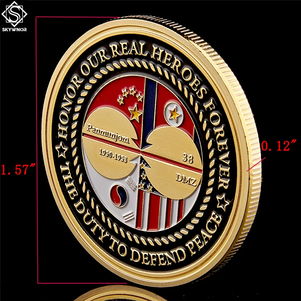 1950-1953 звезда времен Второй мировой войны из Кореи золотой вызов монета США с