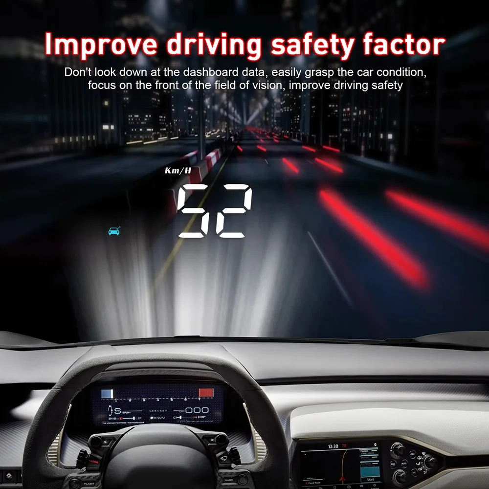 Car HUD Head Up Display OBD2 OBDII Over Speed Warning System Projector Windshield Auto Electronic Voltage Alarm | Автомобили и