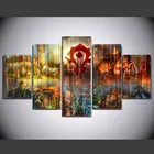 5 панельных игр World of Warcraft современные домашние настенные украшения Картина на холсте искусство HD Печать Холст Настенная картина для декора