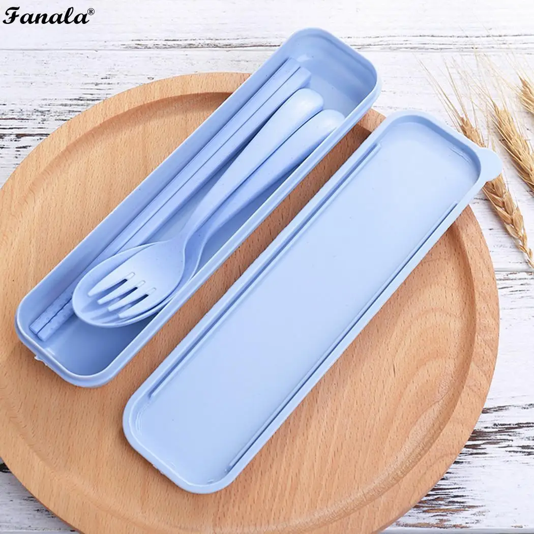 Wheat Straw Dinnerware Chopsticks Fork Spoon of Set(3Pcs) Restaurant Home etc Tableware Set for Camping Picnic | Дом и сад
