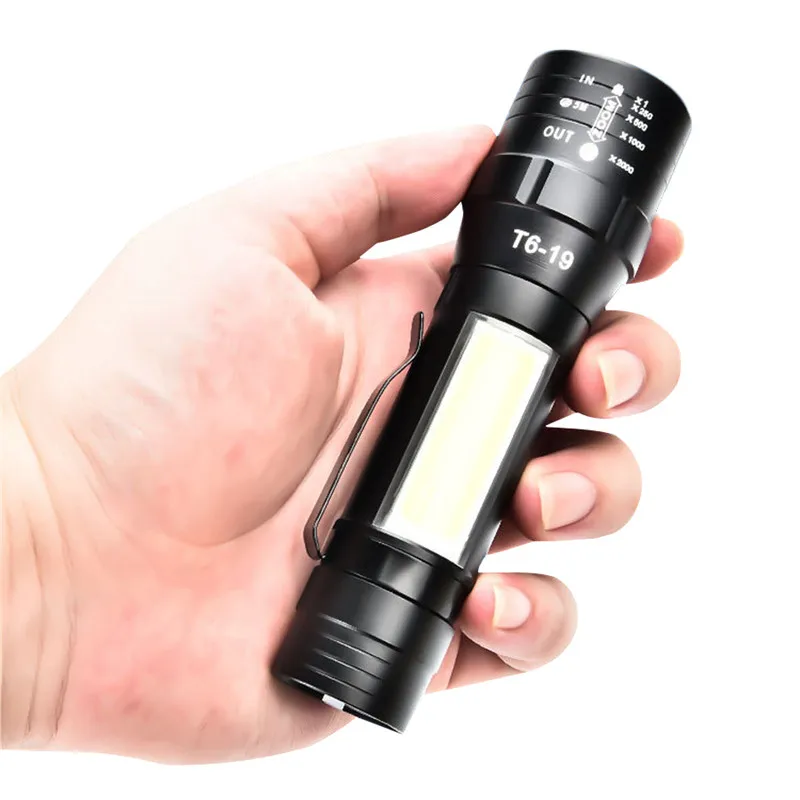 Портативная мини вспышка T6 + COB 4 режима USB зарядка масштабируемый передний