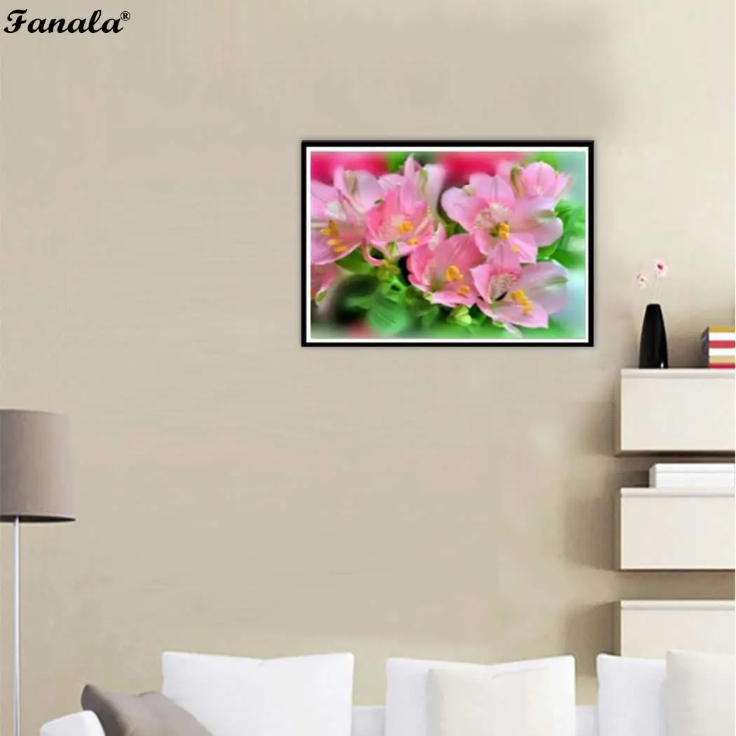 DIY площадь красивая картина на бекаркасном холсте горный хрусталь цветочным