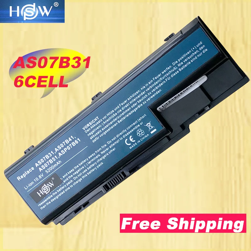 Аккумулятор HSW 6 ячеек 11 1 В для Acer Aspire AS07B31 AS07B41 AS07B71 5720 5730 5739|Аккумуляторы