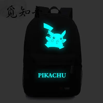 Креативный Pokemen Gengar Pikachu рюкзак со светящимся рисунком на тему аниме школьная