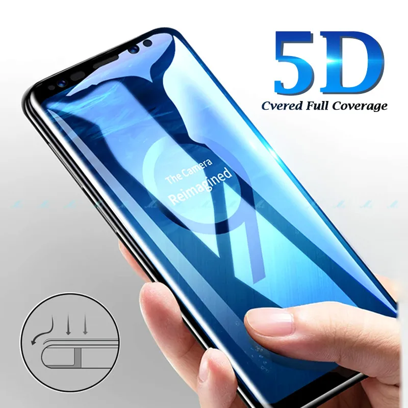 5D чехол для samsung S8 S9 Plus Note 8 9 Стекло на Galaxy A3 A5 A6 A7 A8 плюс глас J3 J4 J5 J6 J7 2017 J8 2018