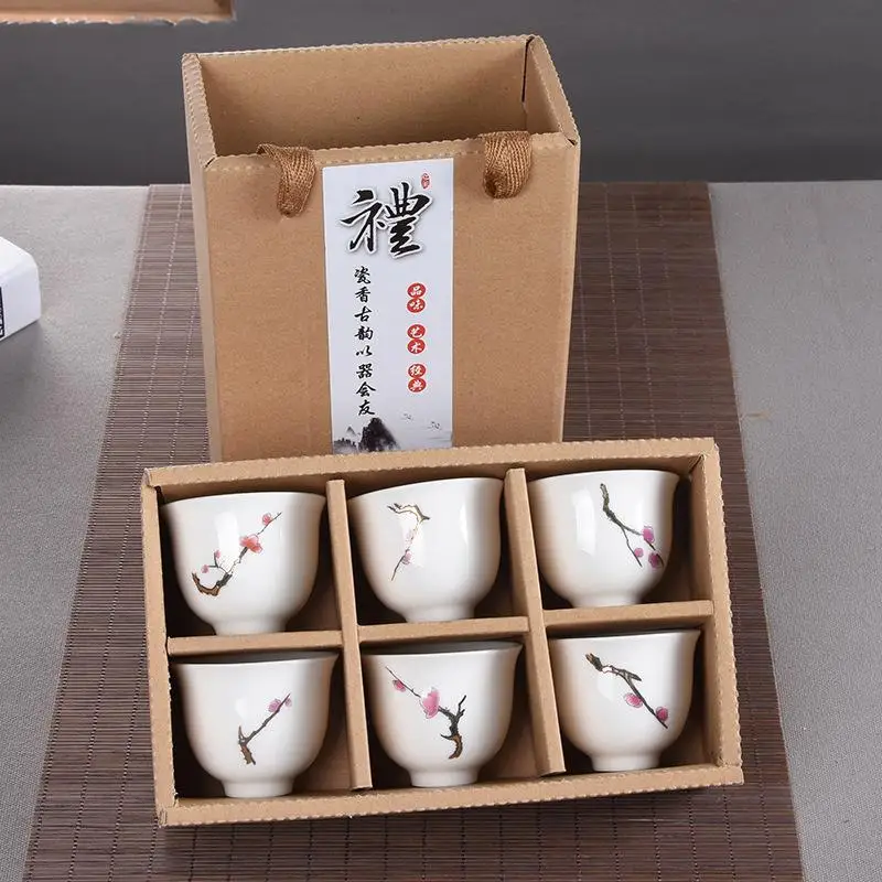 6 шт. керамические чайные чашки китайские кунг фу чайный набор Gaiwan для чайной