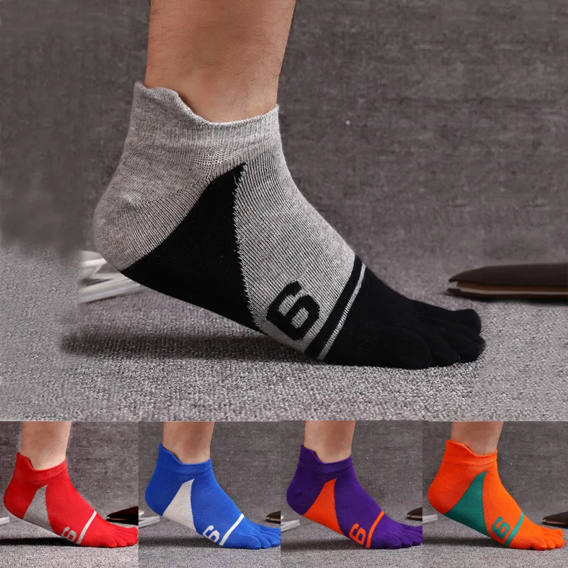 VOHIO 2018 fashion men's pure cotton five finger socks color digital 9 split toe comfortable warm men | Мужская одежда
