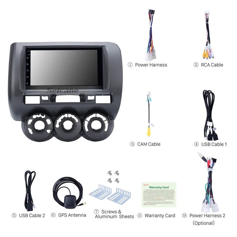 Seicane Android 8 1 2Din 7 &quotавтомобильное радио для 2002-2008 HONDA Jazz (Руководство AC RHD) GPS Mutimedia