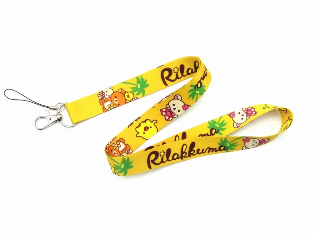 1 шт. Rilakkuma ключ lanyards id значок держатель брелоки ремешки для Мобильный телефон