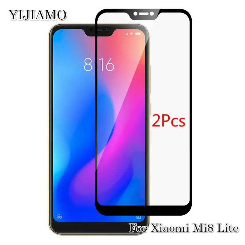 2 шт. полное покрытие Защитная пленка для экрана Xiaomi Mi 8 Lite стеклянная 9H закаленное