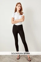 trendyol black high waist skinny jeans twoss19lr0279
