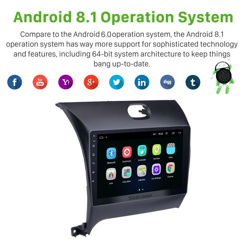 Seicane GPS автомобильный 2Din Android 8 1 HD 9 &quotРадио авторадио 4 ядерный стерео