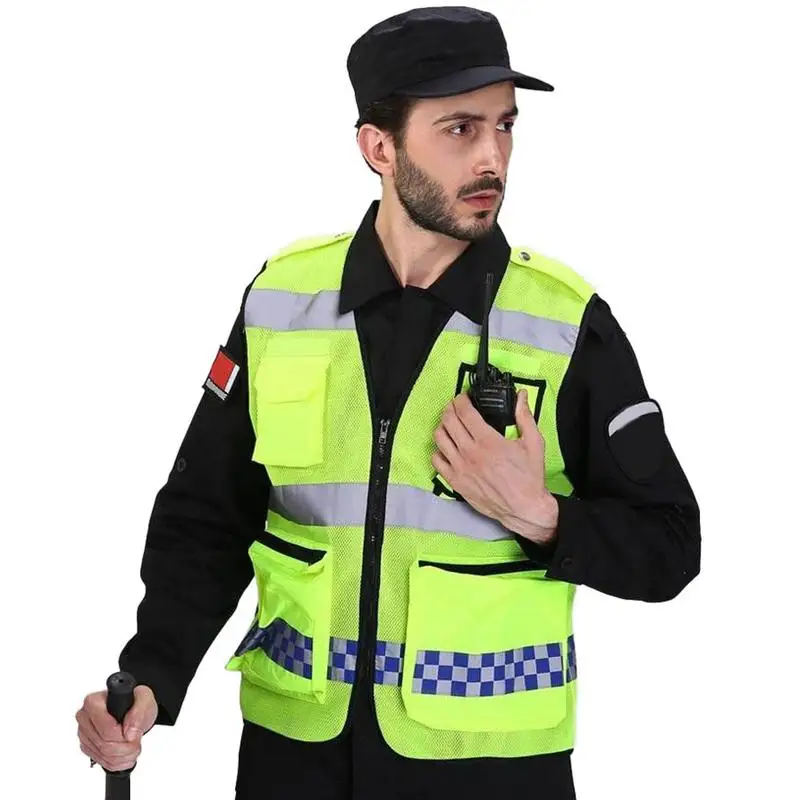 Уличная Ночная езда бег Hi Vis жилет безопасности Светоотражающая куртка для
