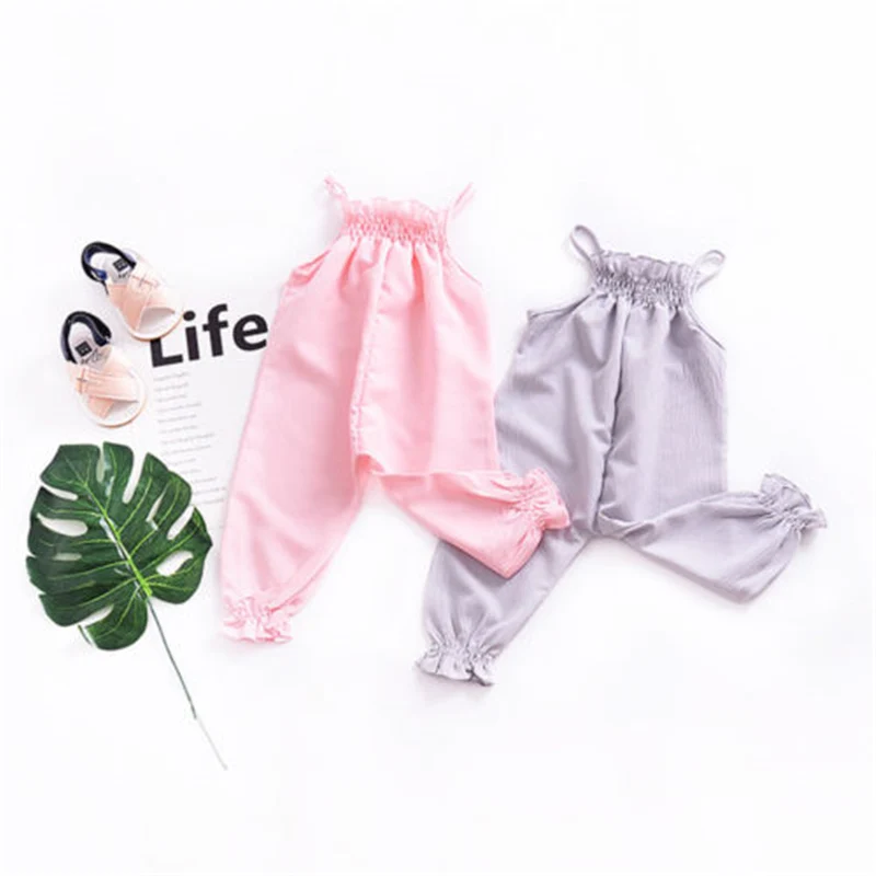 Акция лидер продаж Детский костюм на бретелях без рукавов для новорожденных