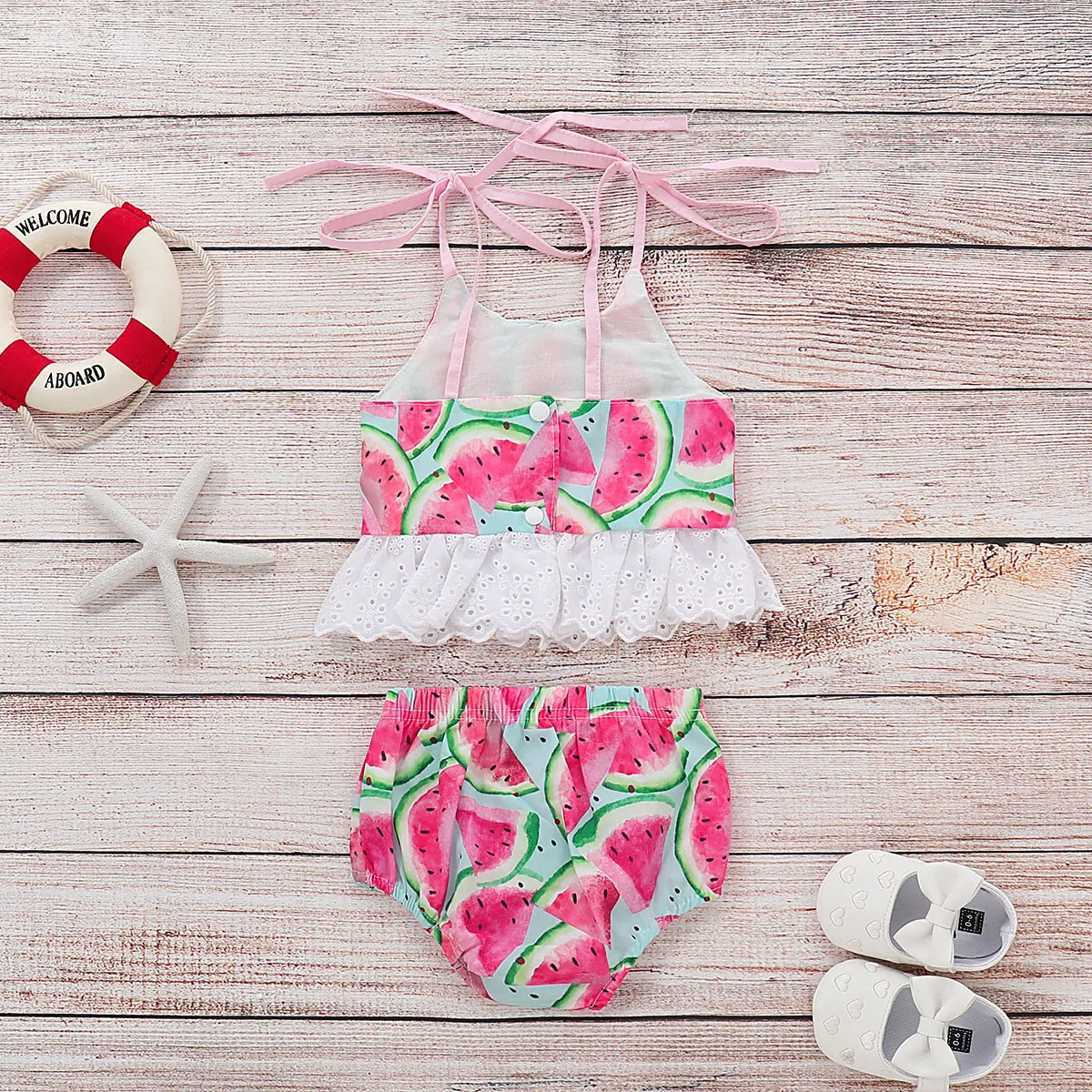 Baby Girl Swimsuit Watermelon Bathing Suits For Children Two Pieces Swimwear Beach Bikini Set Girls Biquini Infantil Suit P30 | Спорт и
