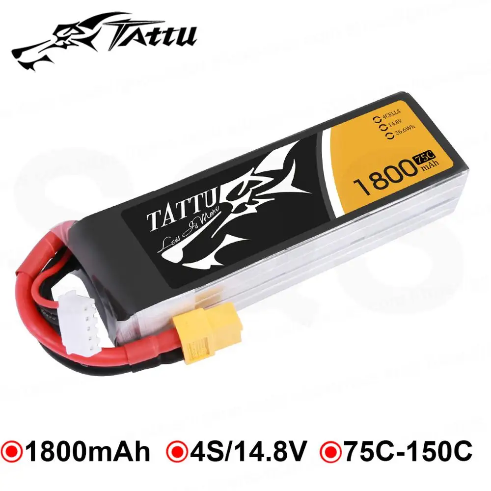 Аккумуляторная батарея tantu 1800 мА/ч 14 8 в 75C гоночный аккумулятор Разъем XT60 для FPV