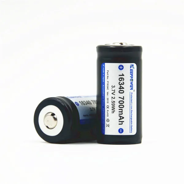 1 шт. Keeppower 16340 700 мАч 3 7 V 3.59Wh Защищенный Литий-ионный аккумулятор оригинальный P1634C |