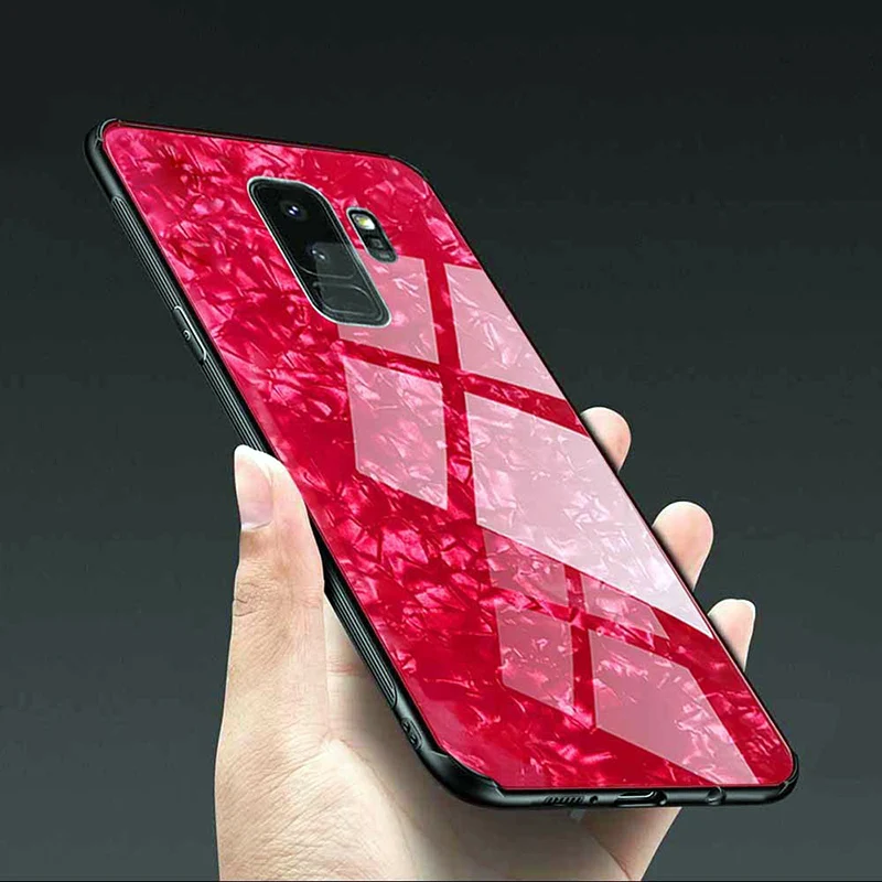 Роскошный блестящий чехол для Samsung Galaxy S8 S9 Plus чехлы из закаленного стекла