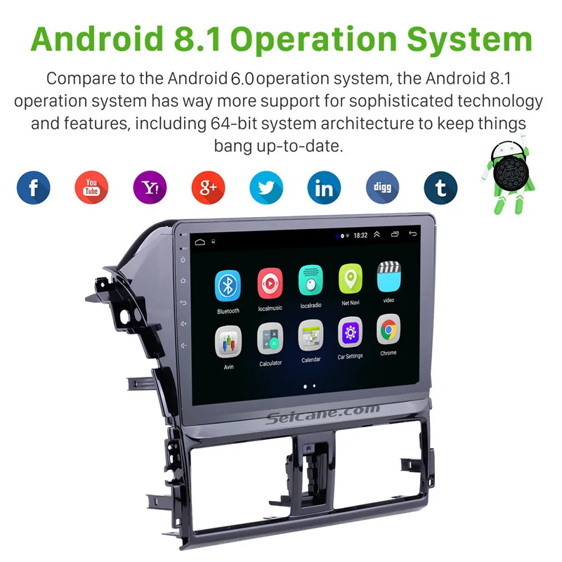 Автомагнитола Seicane 2DIN Android 8 1 10 дюйма GPS сенсорный экран стандартная головка для 2013
