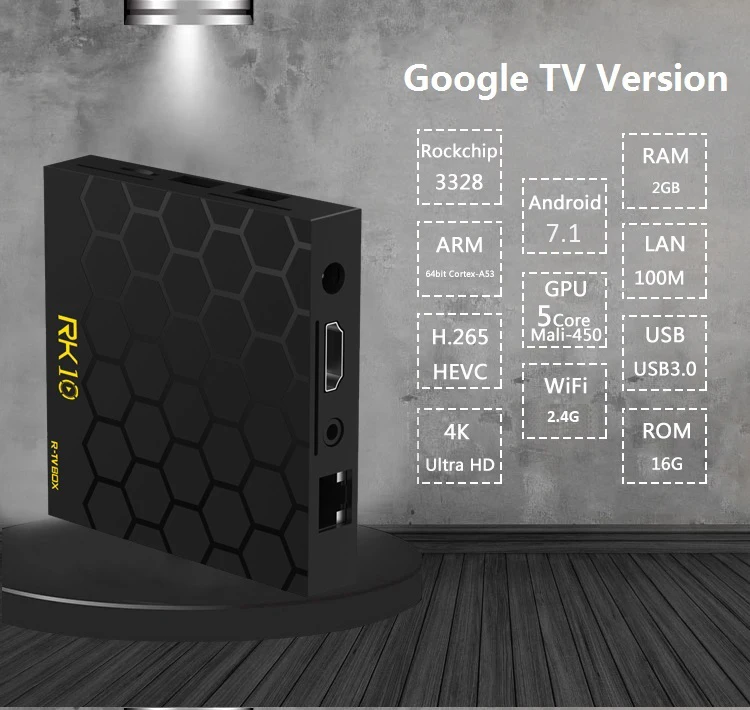 LEORY R TV ТВ бокс RK10 RK3328 2 ГБ 16 Android 8 1 100 м LAN 4G WIFI H.265 VP9 HDR10 4K USB 3 0 Мини ПК поддержка
