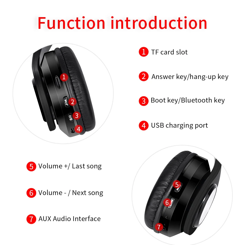 Беспроводные наушники Bluetooth гарнитура складные с шумоподавлением регулируемые