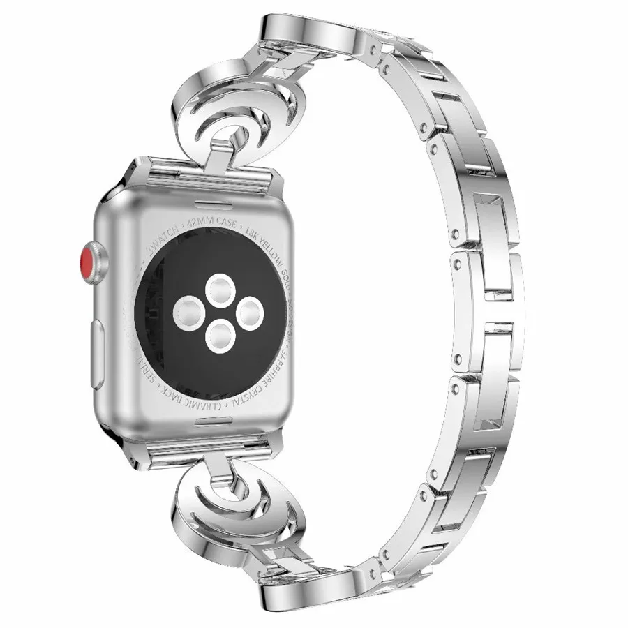 Ремешок из нержавеющей стали для Apple Watch 38 мм 42 40 44 бриллиантовый наручный браслет
