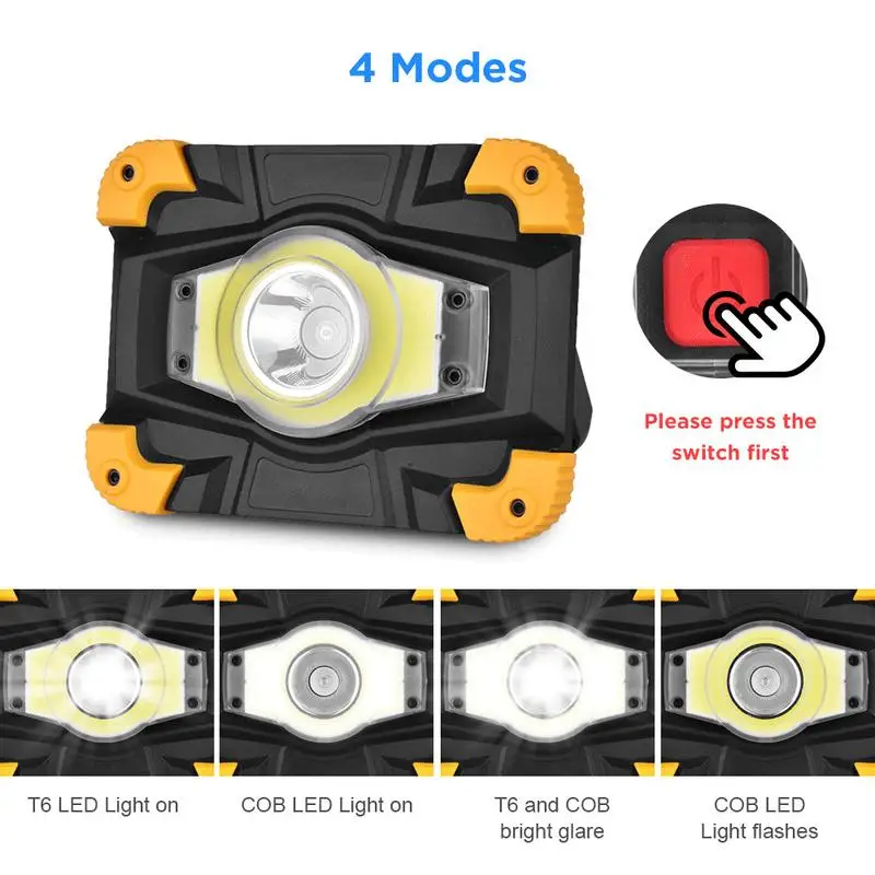 Лампе светодиодный портативный прожектор рабочий свет Перезаряжаемый 18650