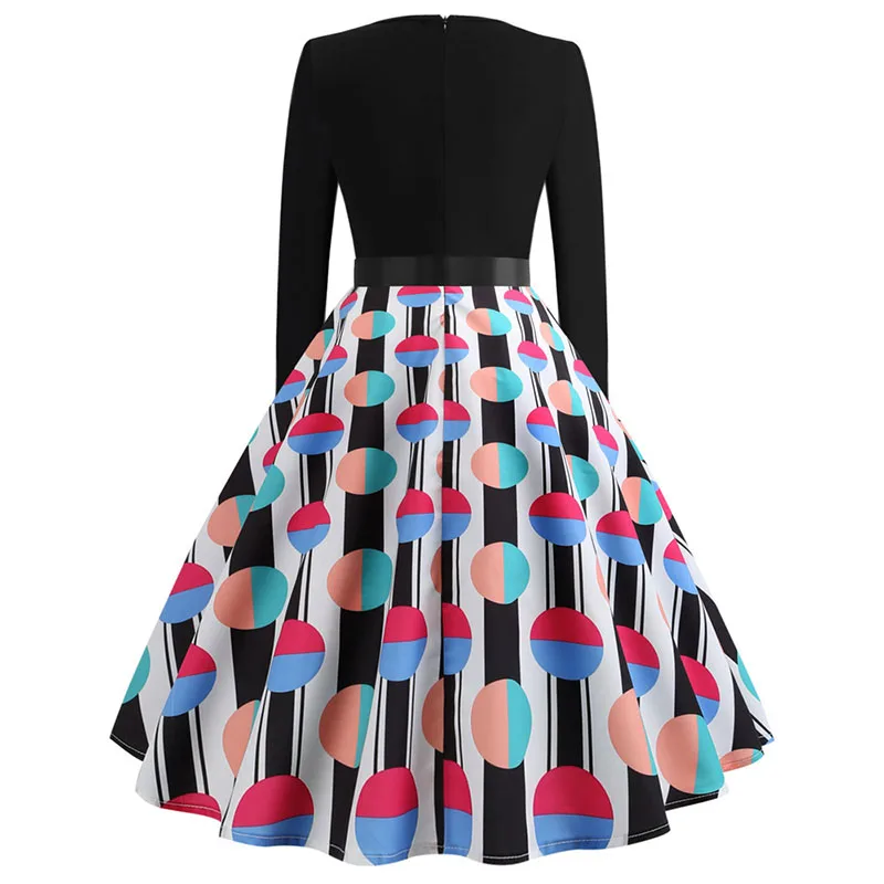 Элегантное зимнее винтажное платье женское черное лоскутное праздничное