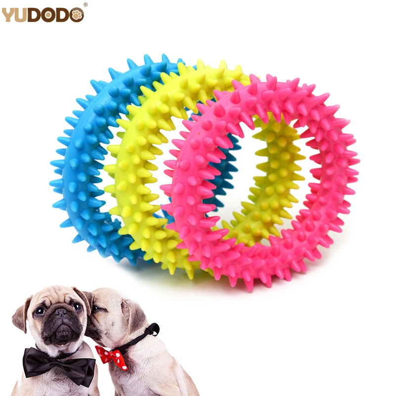 

1pc Pet Toys For Small Dogs Resistance To Bite Rubber Ring Teeth Cleaning Puppy Dog Chew Training Toys