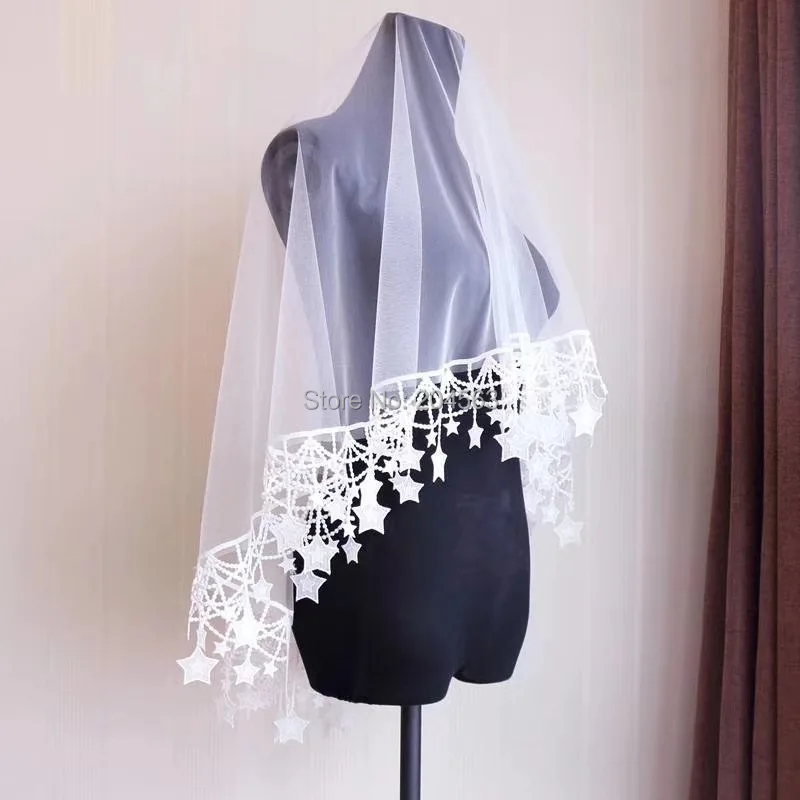 

Romantic One-Layer Short Wedding Veil Short Bridal Veils without Comb