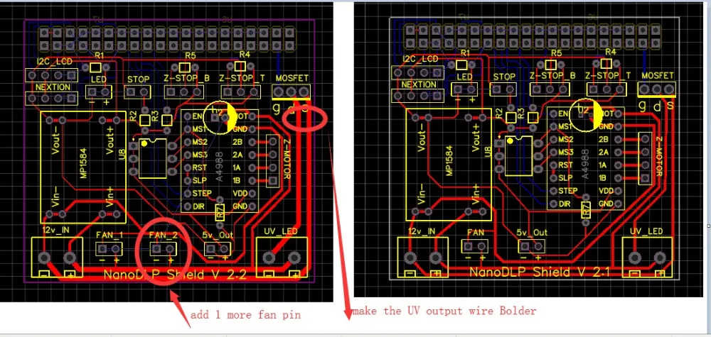 Двойная печатная плата Nanodlp V2.2 PCB для shield SLA Nano printer Thingiverse TOS 1 шт.|Детали и