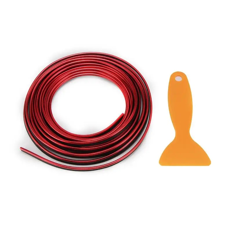 5m Car Interior Sticker Decor Instrument Panel Durable Eco-Friendly PVC Line Electroplating Red Auto Decoration Strip | Автомобили и