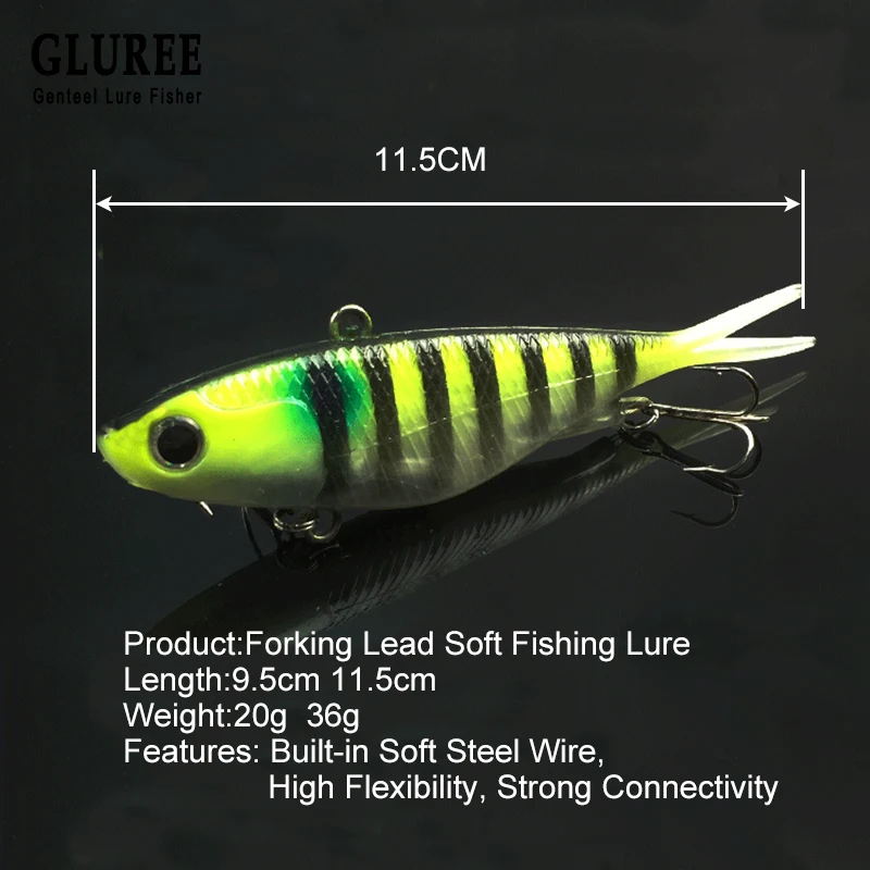 GLUREE 4Pcs/Lot Forking Lead Soft Fishing Lure Bait 20g 36g Fish Tackle Hooks Wobblers Sea Crankbaits | Спорт и развлечения