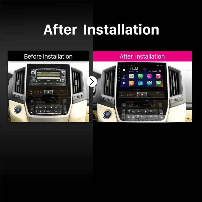 Harfey Android 10 0 сенсорный экран радио Bluetooth GPS Navi 9 &quotдля 2016 Toyota Land Cruiser 200 Поддержка TPMS