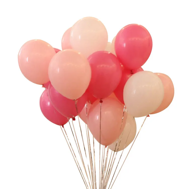 10pcs 12inch Pink White 2.8g Transparent Balloons Latex Helium Happy Birthday Party Supplies Baby Shower Wedding Decro Balls | Дом и сад