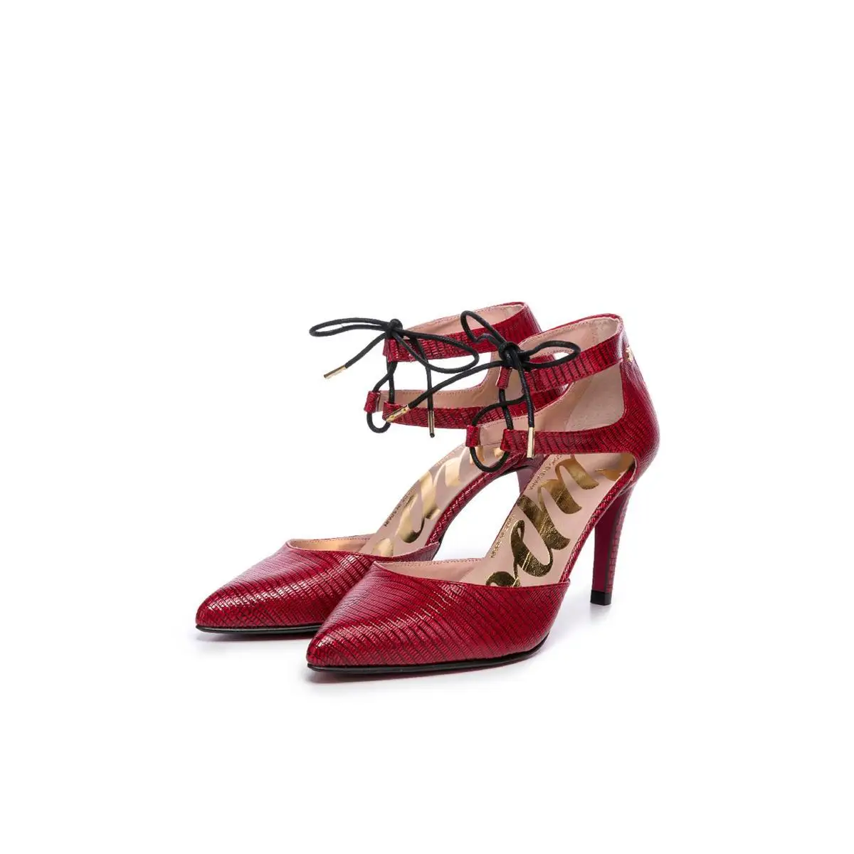 CUPLE-WOMAN-TEXTILE-HEEL сандалии-салон CORDON CHAROL гравировка красный- | Обувь