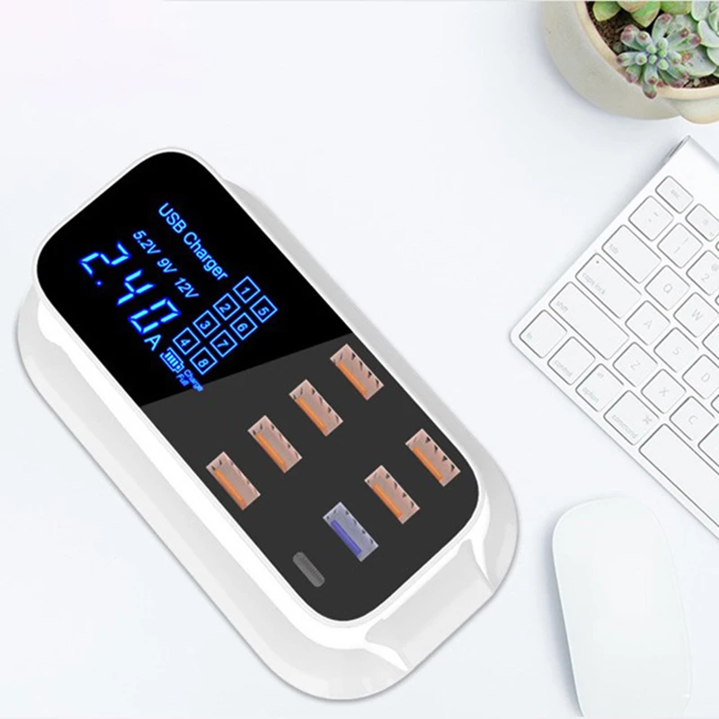 Powstro Quick 3 0 Type C USB зарядное устройство концентратор светодиодный дисплей