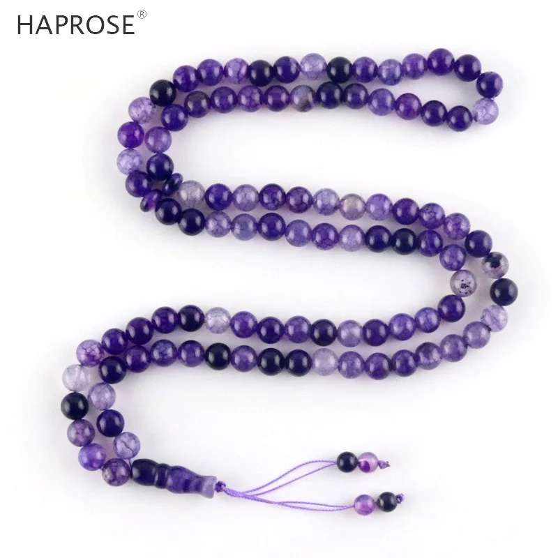 

100% натуральный агат тасбиh ожерелье круглой формы молитвенные 99 бусин исламский мусульманский тасбих Аллах четки синий агат 8-10 мм Бесплатн...