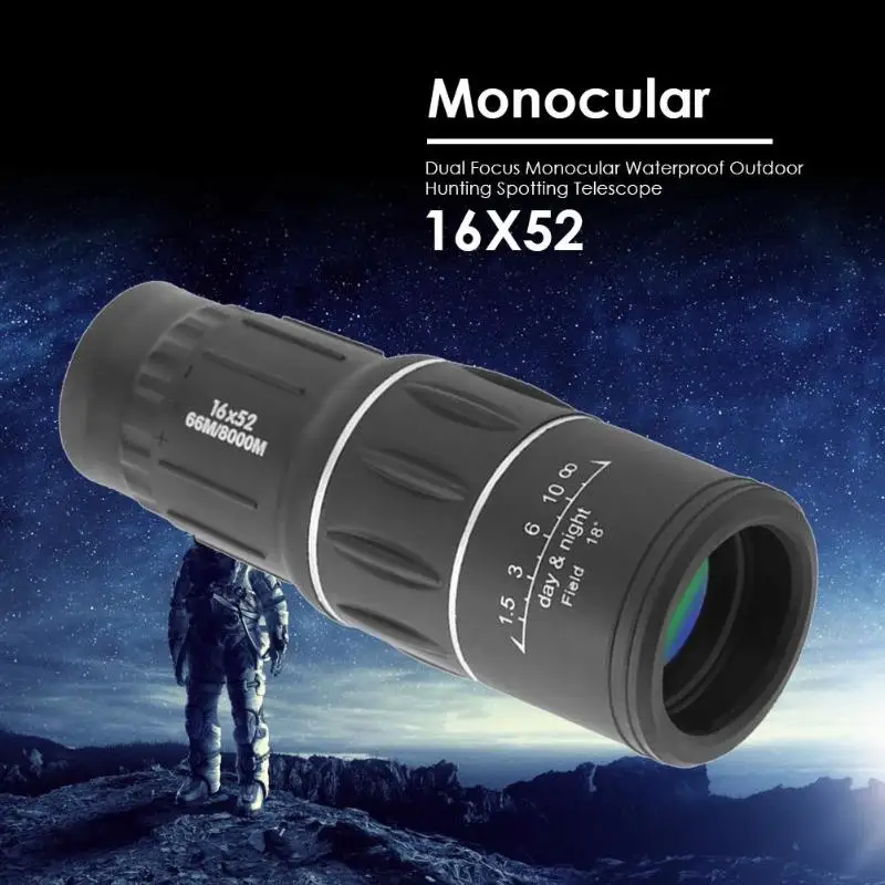 

16x52 Monocular Telescope High Powered Dual Focus Portable Handheld Ultra Monocular Scope for Camping Birdwatch Hunting 30x25
