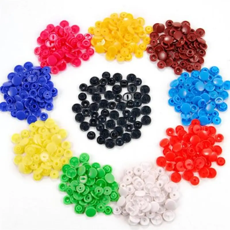 150pcs KAM T5 Snaps Resin Plastic Poppers Buttons Snap Studs (Random Color) | Дом и сад