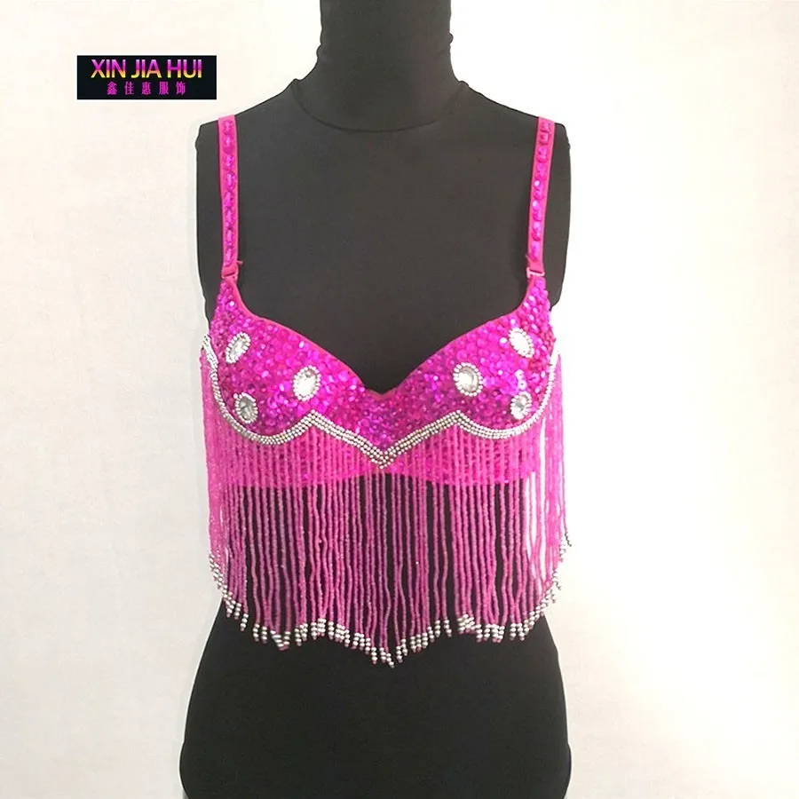 Nightclub Paillette Tassels Show Serve Woman Belt Belly Dance Indian Sexy Jewelry Bellydance Costume Crop Top Bras For Women |