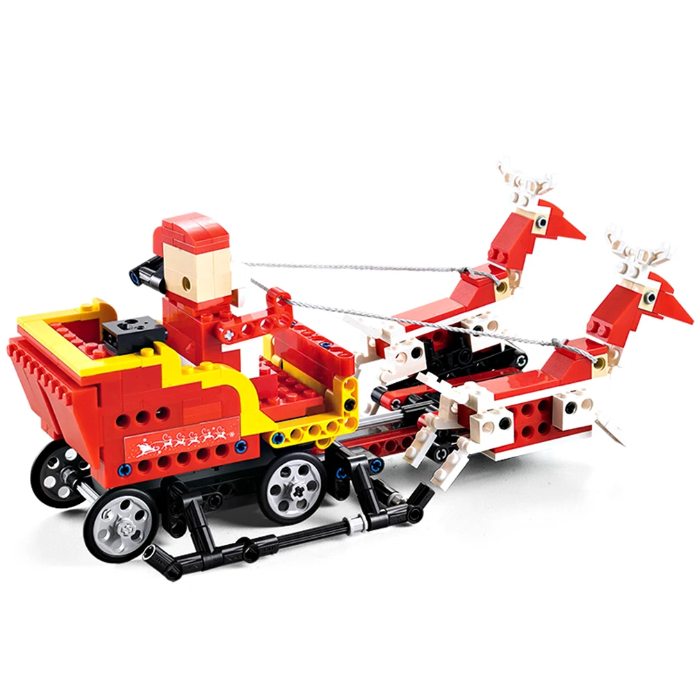 439pcs Santa Claus Christmas Sled Technic Building Blocks Toy Kit DIY bricks Children Birthday holiday Gifts | Игрушки и хобби