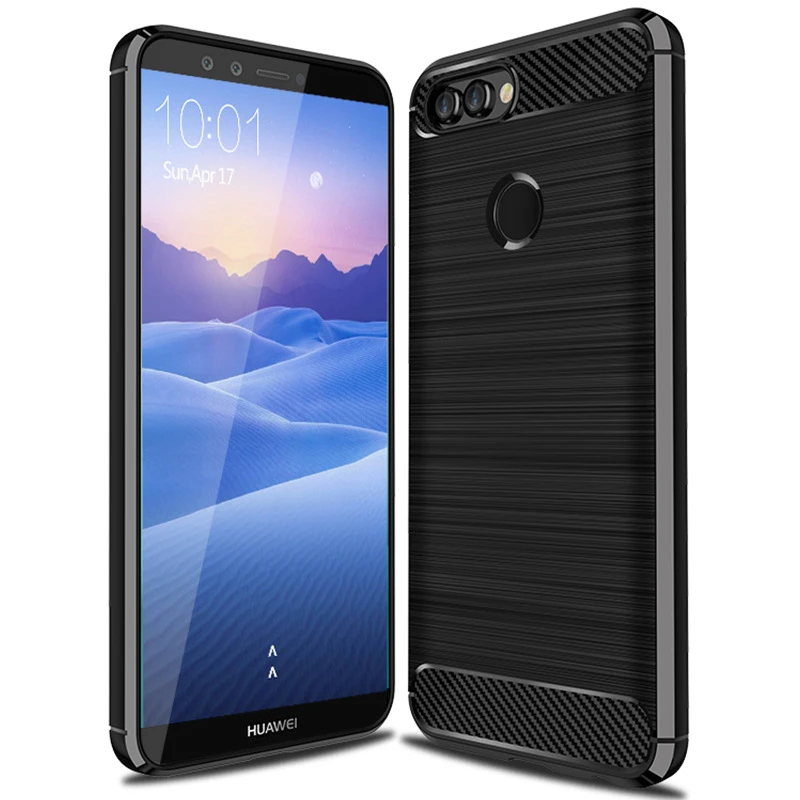 Легкий Чехол для телефона Huawei Y5 Y6 Y7 2017 Prime Y9 2018 Роскошный чехол из углеродного