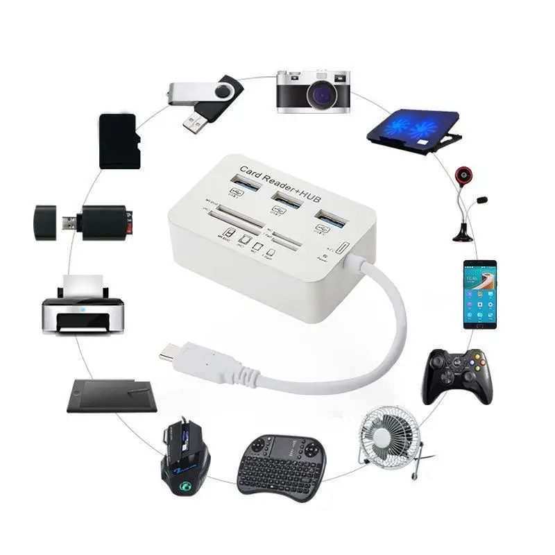 USB 3 0 Combo портовый считыватель карт высокоскоростной концентратор переходник