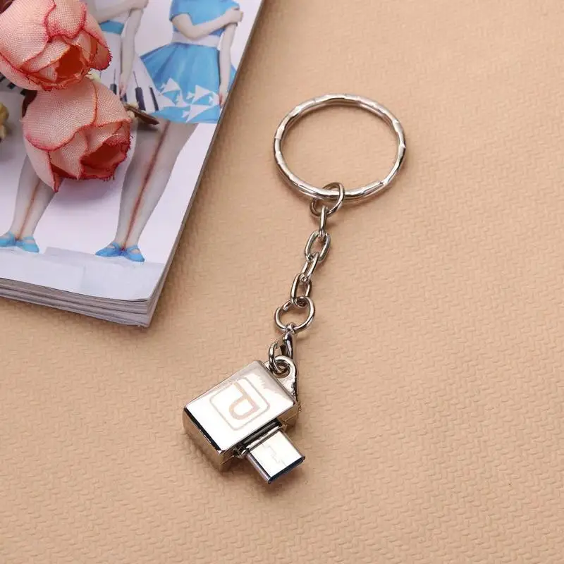 Маленькое кольцо для ключей Тип металлический корпус USB2.0 женский C Male Порты и