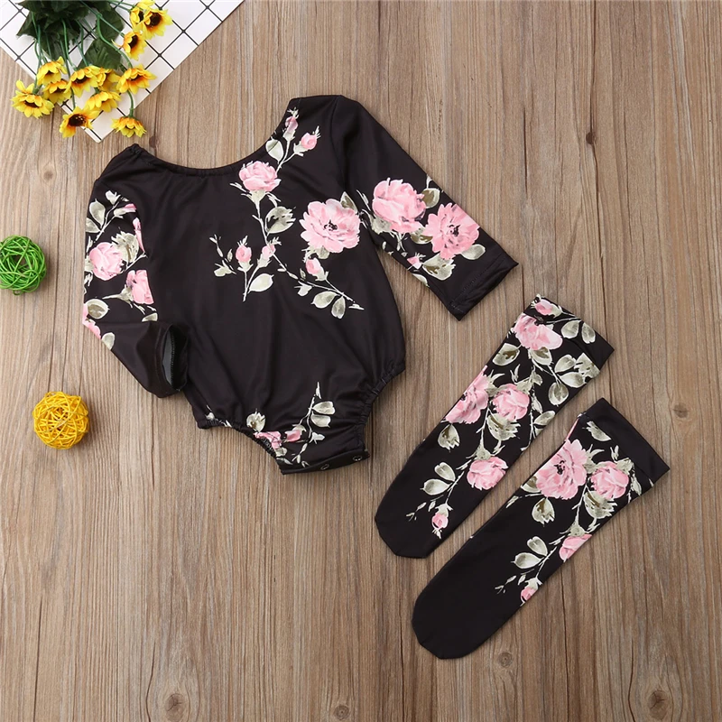 

t Baby Girls Floral Summer Long Sleeve Bodysuit Jumpsuit baby girl cotton floral bodysuit O neck bodysuit baby