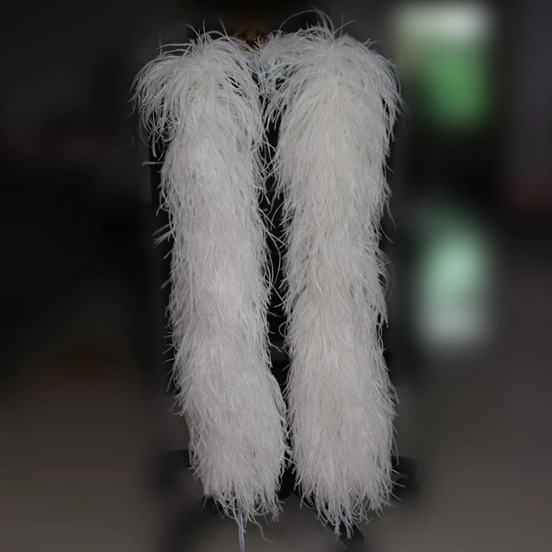 2 метра белый цвет флейта с бахромой толщина 18 слоев|feather boa|ostrich feather boacolored ostrich